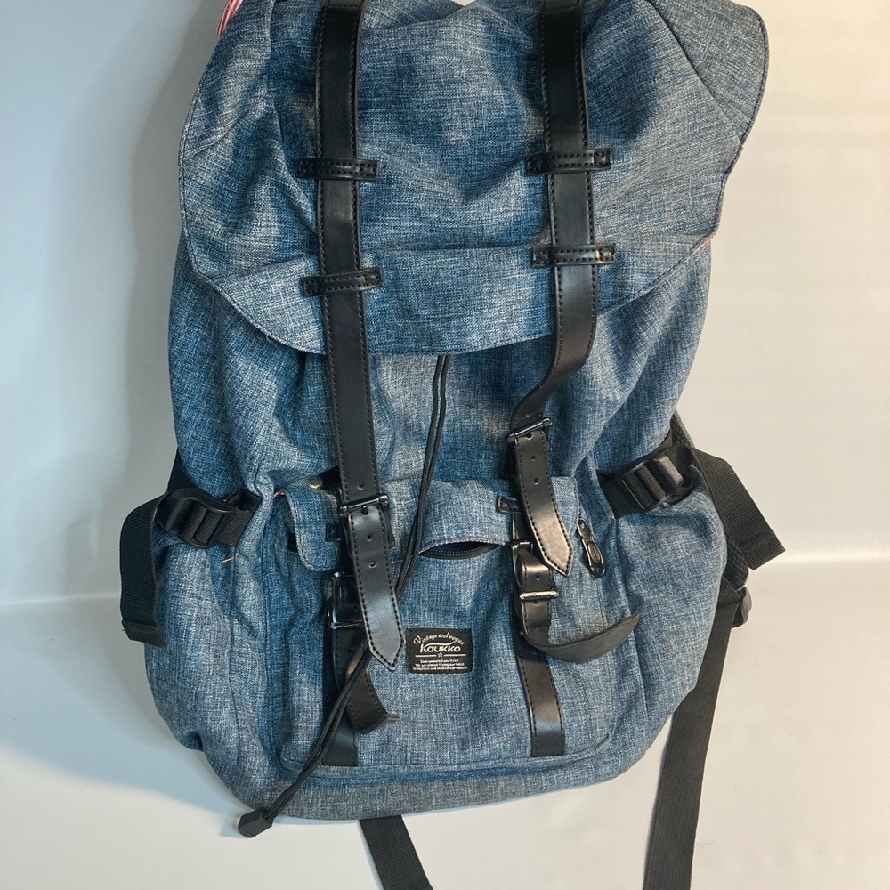 KAUKKO Men Backpack Outdoor Travel Hiking Camping Canvas Rucksack Laptop Bag